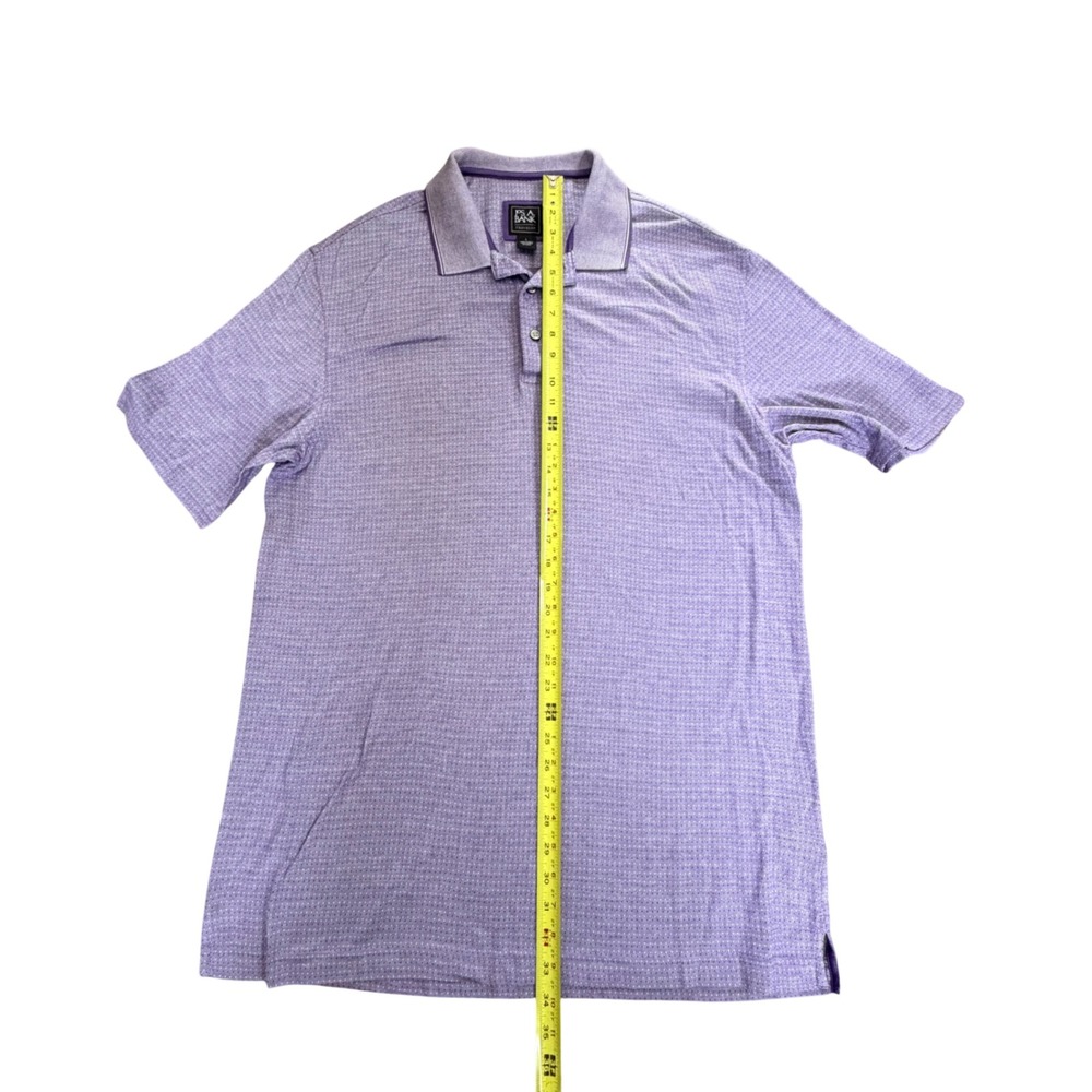 Jos. A. Bank Polo Shirt Mens Large Purple Traveler Micro-Diamond Cotton Golf - Picture 9 of 9